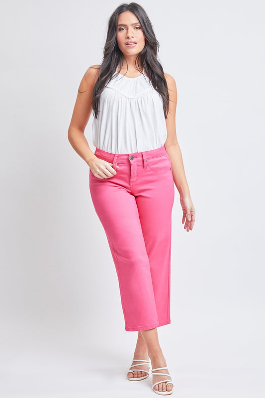 YMI Jeanswear Mid-Rise Hyperstretch Cropped Straight Pants | us.meeeshop