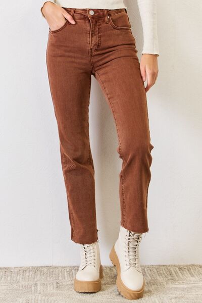 RISEN Full Size High Rise Tummy Control Straight Jeans | us.meeeshop