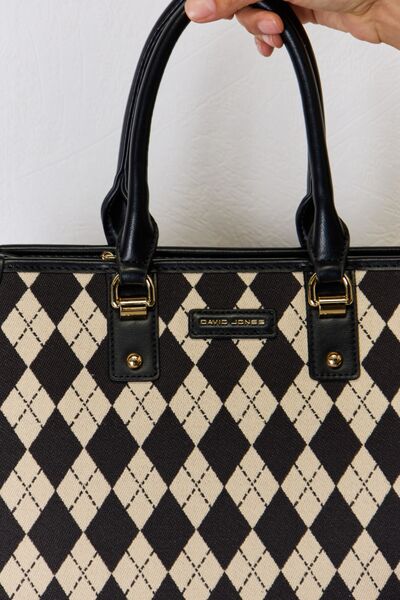 David Jones Argyle Pattern PU Leather Handbag | us.meeeshop