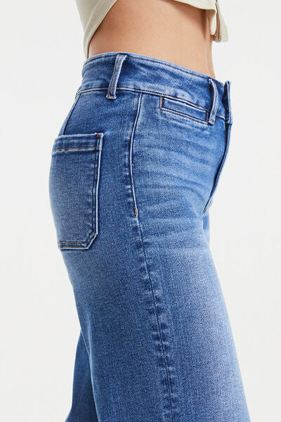 BAYEAS Full Size Raw Hem High Waist Wide Leg Jeans | us.meeeshop