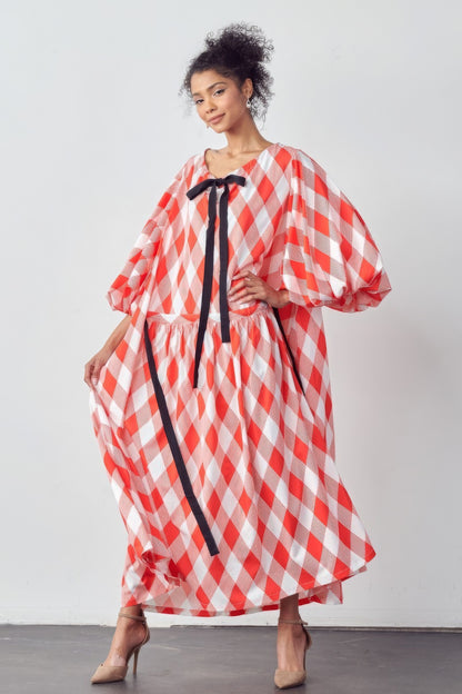 Balloon Sleeves Very Over Fit Pocketed Dress | us.meeeshop