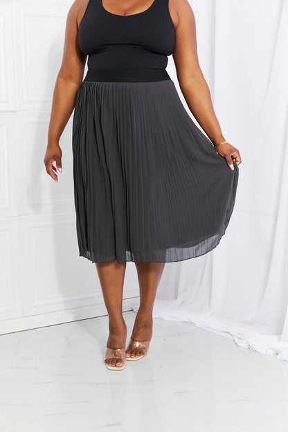 Zenana | Full Size Romantic At Heart Pleated Chiffon Midi Skirt