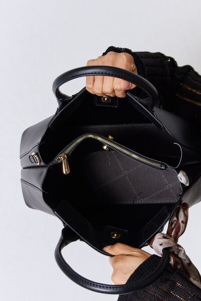 David Jones PU Leather Handbag In Black | us.meeeshop