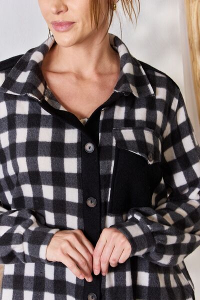 Hailey & Co Plaid Button Up Jacket In Black | us.meeeshop