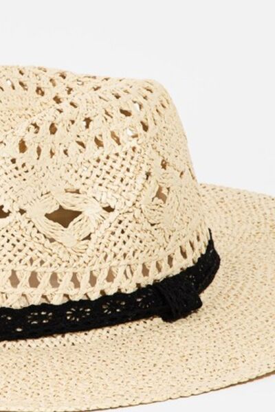 Fame Openwork Lace Detail Wide Brim Hat | us.meeeshop