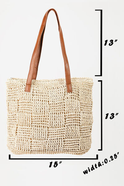 Fame Braided Faux Leather Strap Tote Bag | us.meeeshop