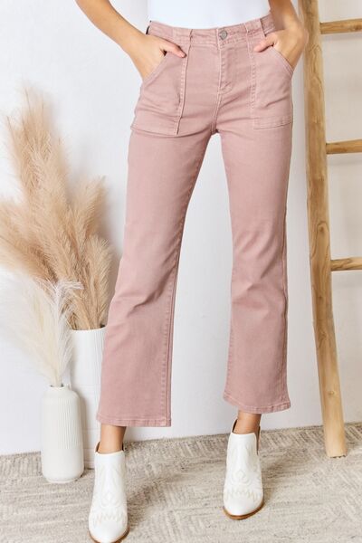 RISEN High Rise Ankle Flare Jeans | us.meeeshop