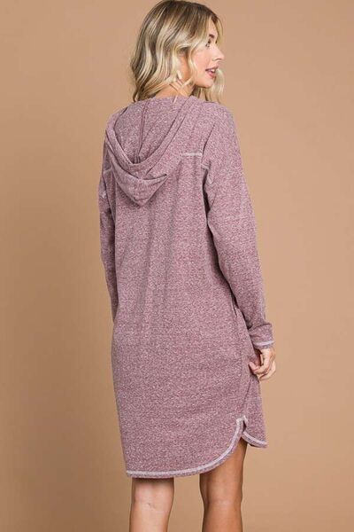 Culture Code Full Size Hooded Long Sleeve Sweater Dress | us.meeeshop