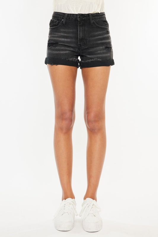Kancan High Waist Distressed Denim Shorts | us.meeeshop