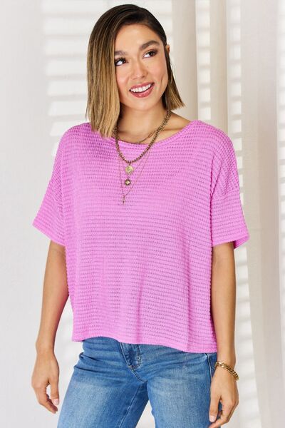 Zenana Full Size Round Neck Short Sleeve T-Shirt | us.meeeshop