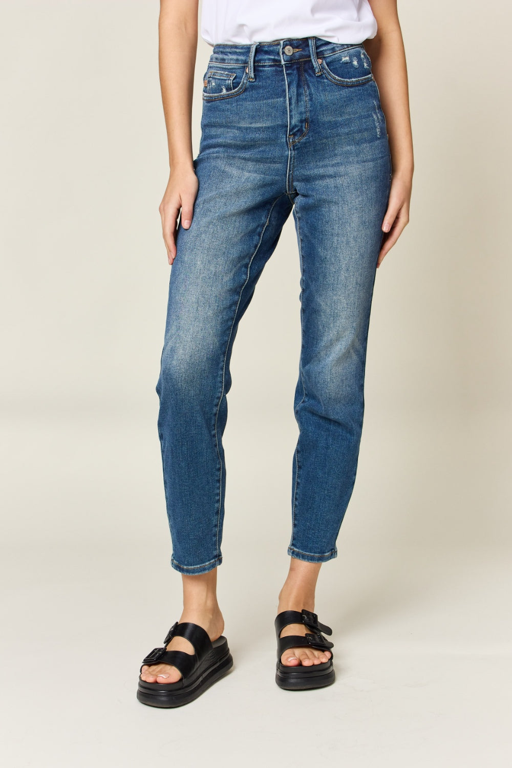 Judy Blue Full Size Tummy Control High Waist Slim Jeans | us.meeeshop