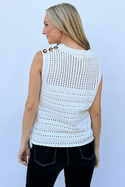 And The Why Hollowed Out Buttoned Tank | us.meeeshop