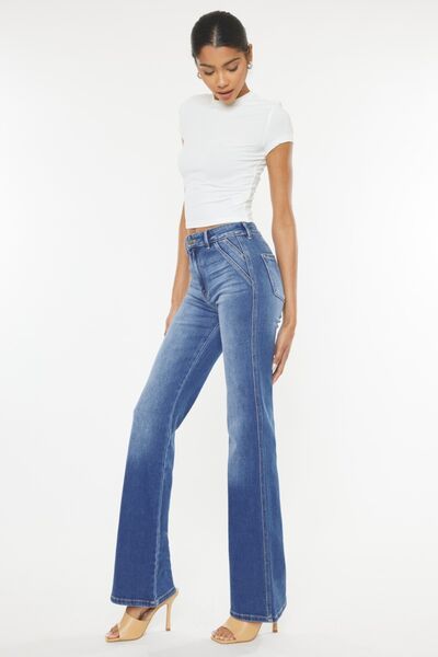 Kancan Ultra High Waist Gradient Flare Jeans | us.meeeshop